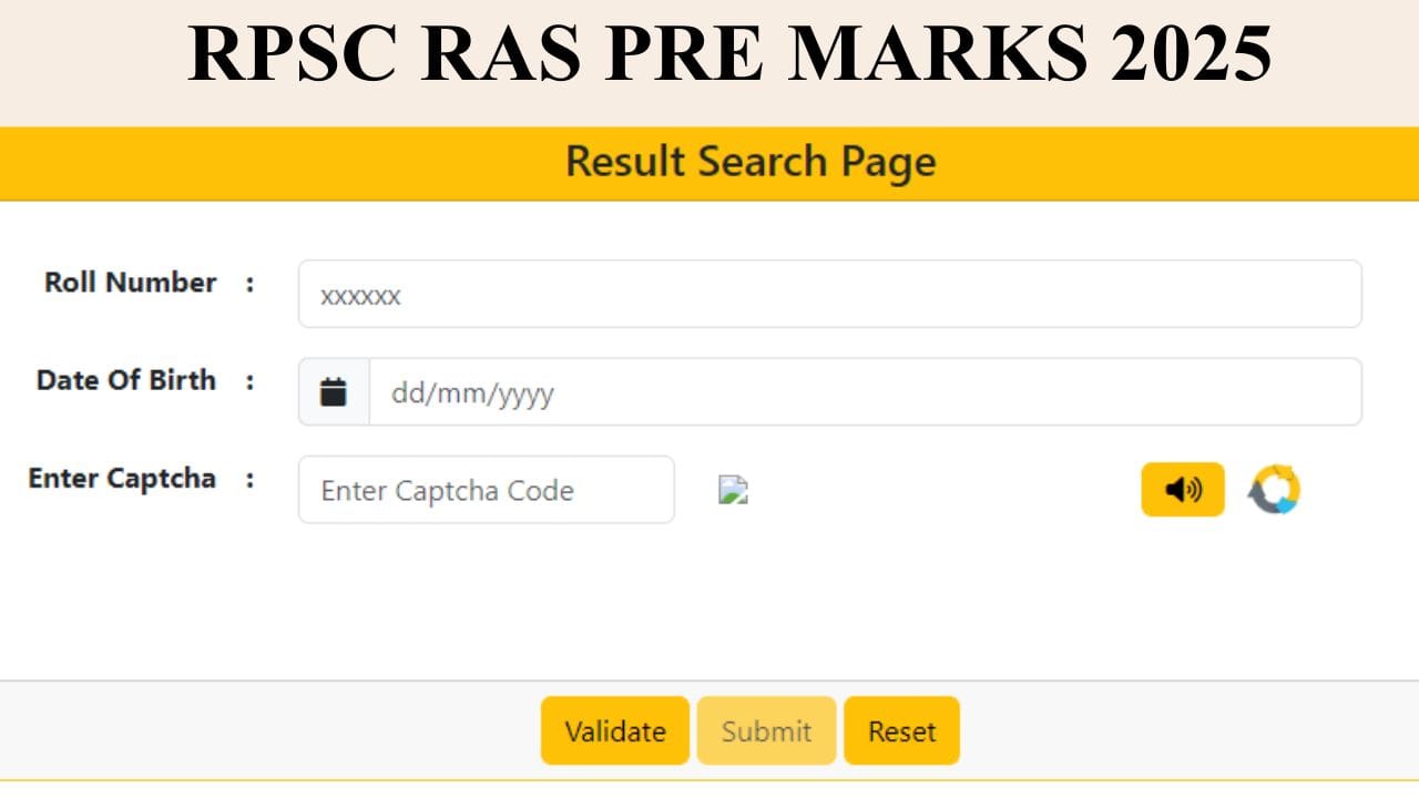 RPSC RAS Marks 2025 Out